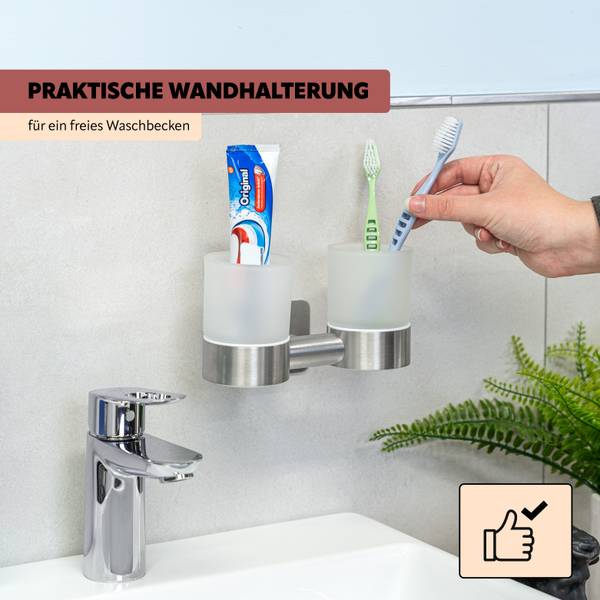 Doppelglasbecherhalter Piazza 94040 Silber