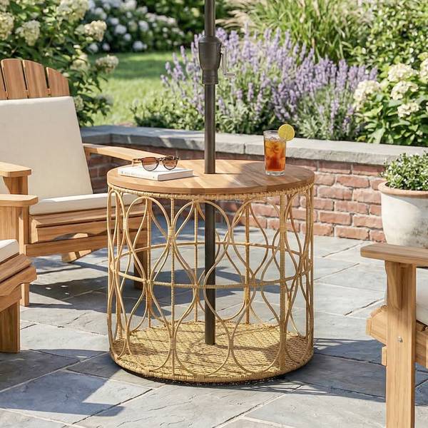 Balkontisch 84G-489V90TK Akazie - Polyethylen - 50 x 48 x 50 cm