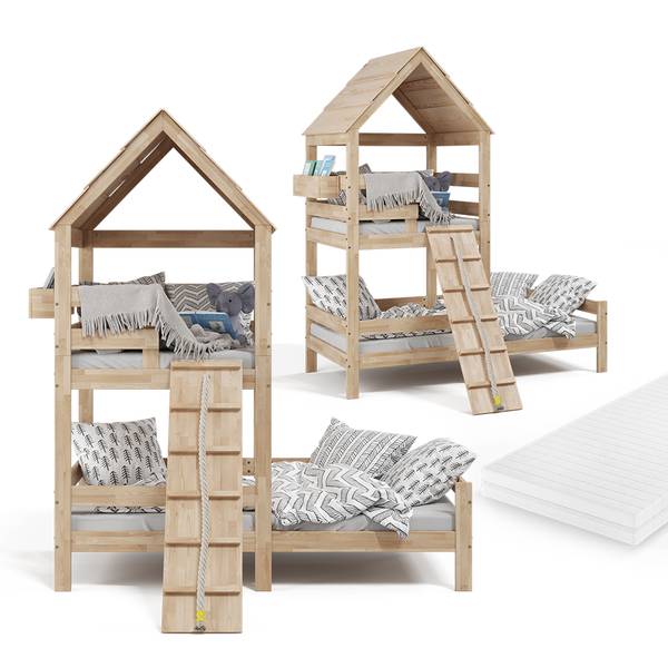 Hausbett Teddy 35925 Braun - Massivholz - 208 x 235 x 108 cm