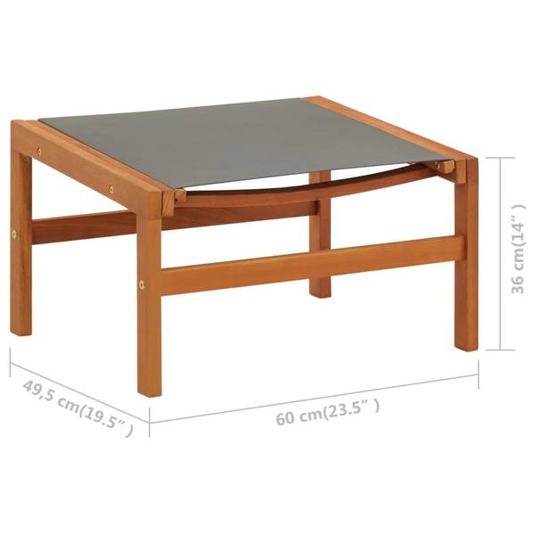 Gartenstuhl 48698 Grau - Eukalyptus - 50 x 36 x 60 cm