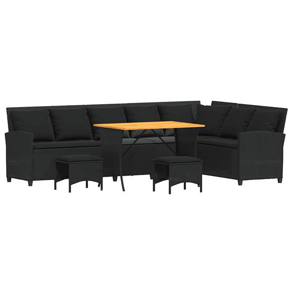 Garten-Lounge-Set 3044381-4 (4-teilig) Schwarz