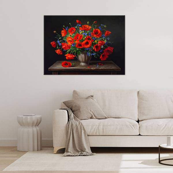 Wandbild Mohnblumen 60 x 40 cm