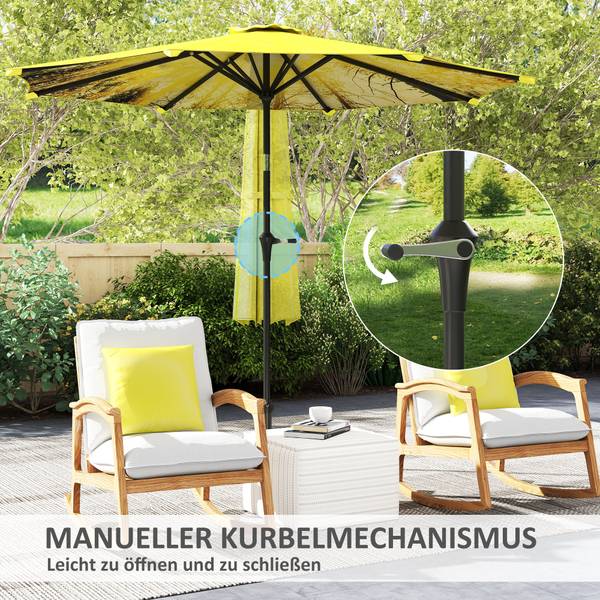 Sonnenschirm 84D-383V00YL Gelb - Textil - 294 x 247 x 294 cm