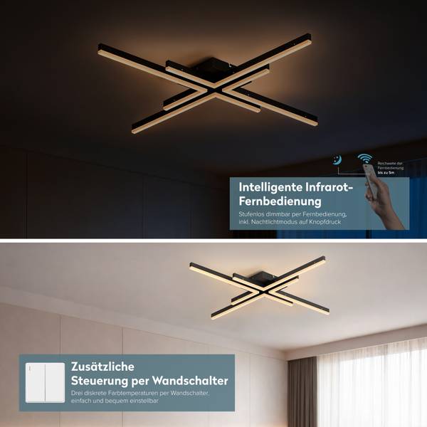 Deckenleuchten Alivetta25039 Schwarz - Metall - 80 x 7 x 80 cm