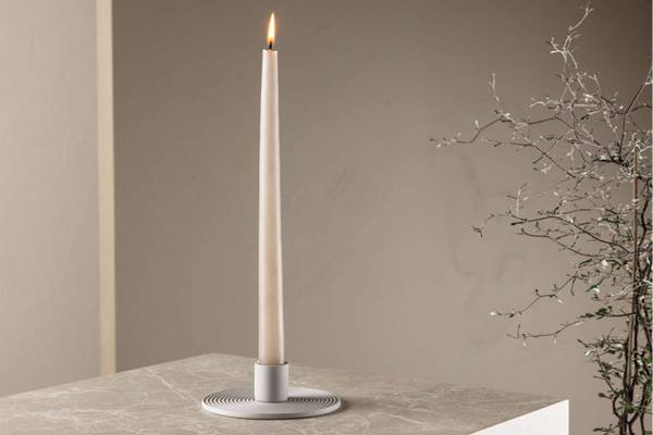Kerzenhalter Dian Grau - Holz teilmassiv - 12 x 4 x 12 cm