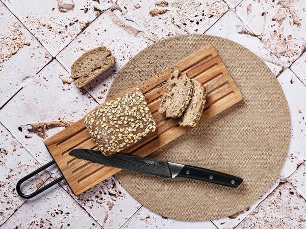 Planche à pain en bois d'acacia STINE Marron - Bois massif - 13 x 2 x 49 cm