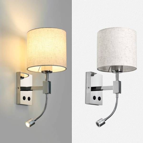 Wandlamp gves wit - ijzer - 20 x 20 x 41 cm