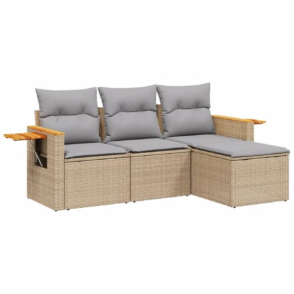 Loungeset 3035992 set van 4 beige - grijs - lichtgrijs