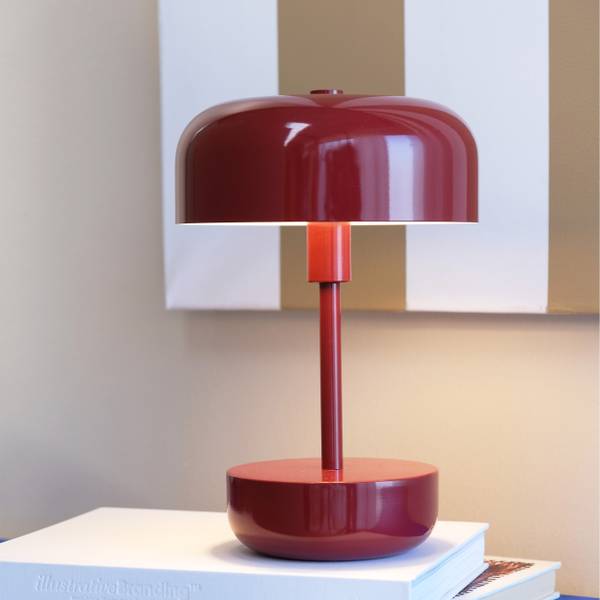 Tischlampe aufladbar Haipot Rot - Rubinrot