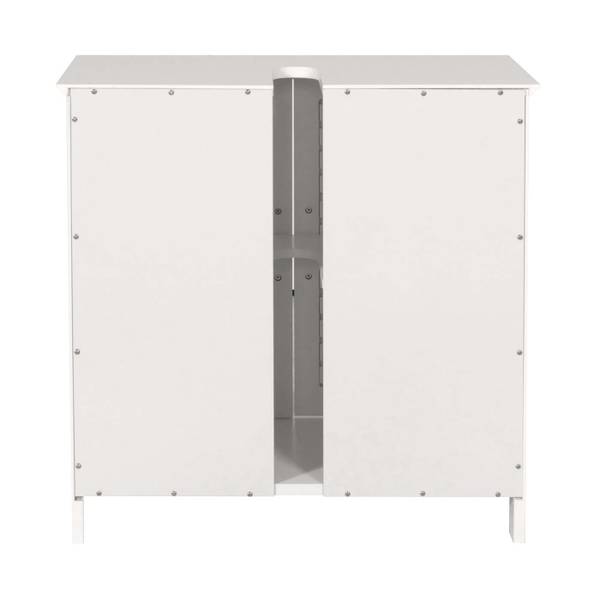 Waschbeckenunterschrank B41 Weiß - Bambus - Holzwerkstoff - 60 x 60 x 30 cm