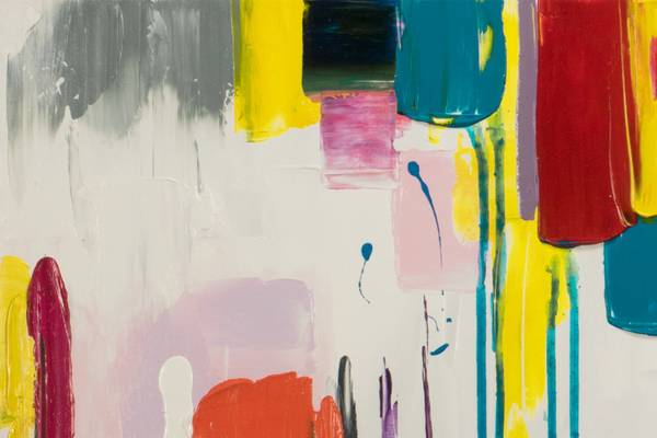 Acrylbild Handgemalt Action Painting Pim Weiß - Baumwollstoff - 150 x 50 x 4 cm