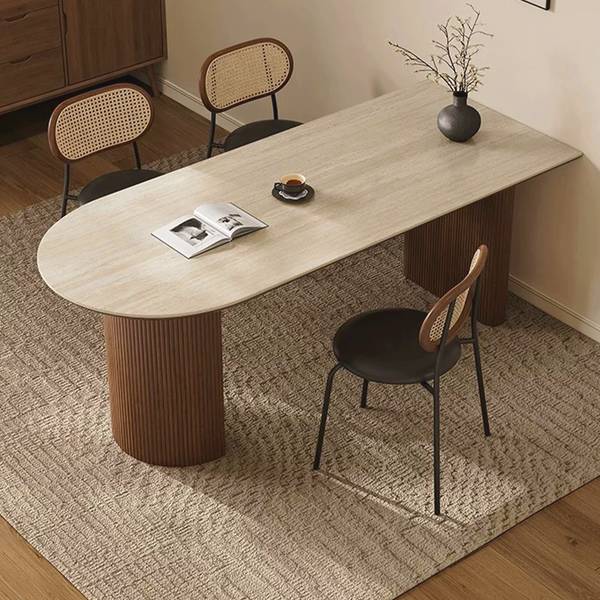Esstisch BUDS200 Braun - Stein - 75 x 80 x 200 cm
