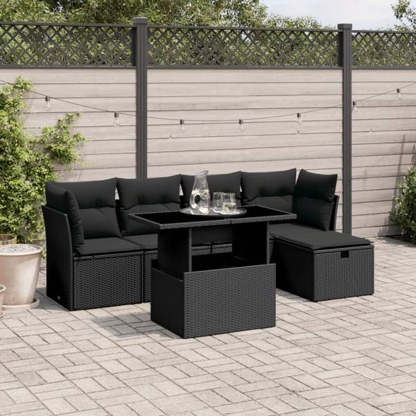 Canapés de jardin 3037466-1 (lot de 6) Noir
