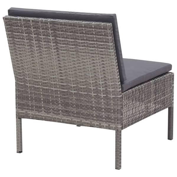 3-tlg. Garten-Lounge-Set XT6915 Grau - Rattan