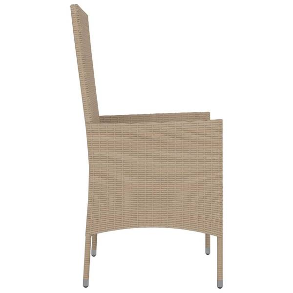 Tuinstoel 3028897 set van 4 beige - staal - 60 x 108 x 58 cm