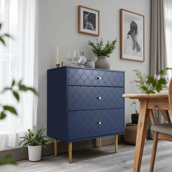 Sideboard Kaugzun Blau - Holzwerkstoff - 40 x 80 x 70 cm