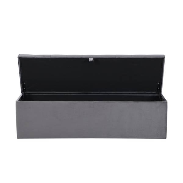 Polsterbank VELVZoom Grau - Samt - 45 x 20 x 145 cm