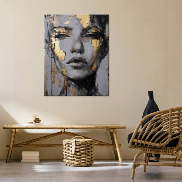 Leinwandbild Frau Abstrakt 70 x 100 x 3 cm