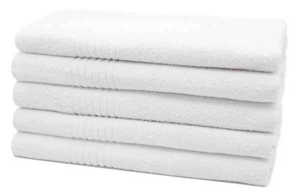 Saunatuch 00000129 5er-Set Weiß - Textil - 70 x 1 x 180 cm