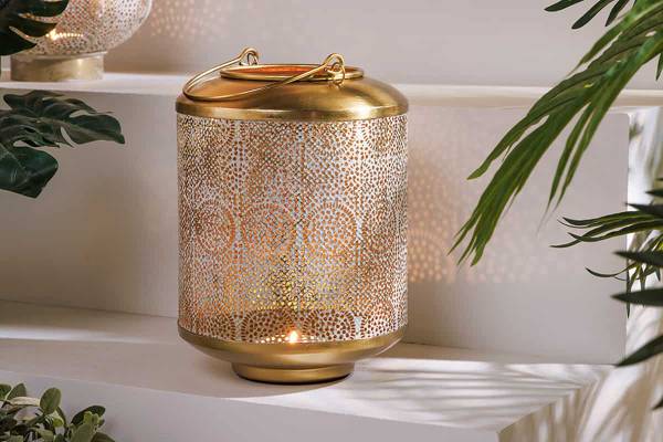 Windlicht ORIENT Gold - Eisen - 18 x 25 x 18 cm