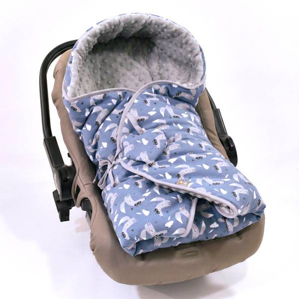 Einschlagdecke Tiny Blau - Textil - 80 x 2 x 80 cm