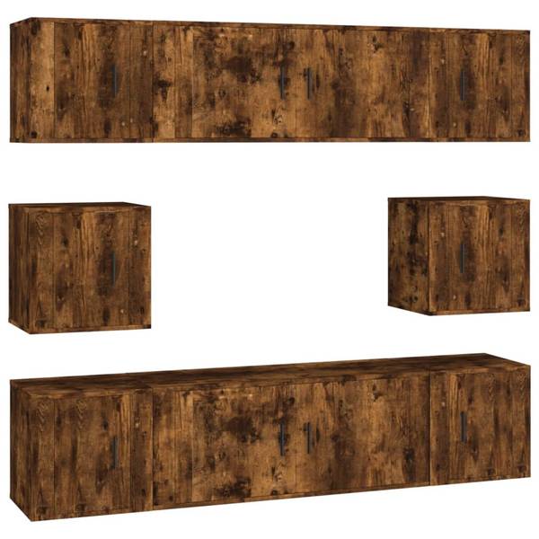 TV-Schrank 8er Set D234 Braun - Holz teilmassiv - 35 x 40 x 100 cm