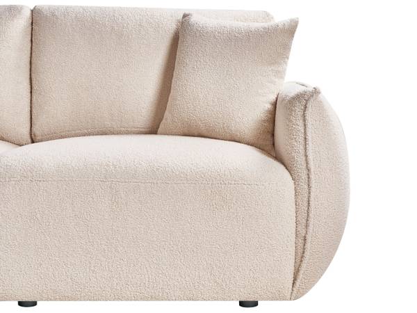 Canapé d'angle côté droit MESNALI Beige - Noir - 268 x 268 cm