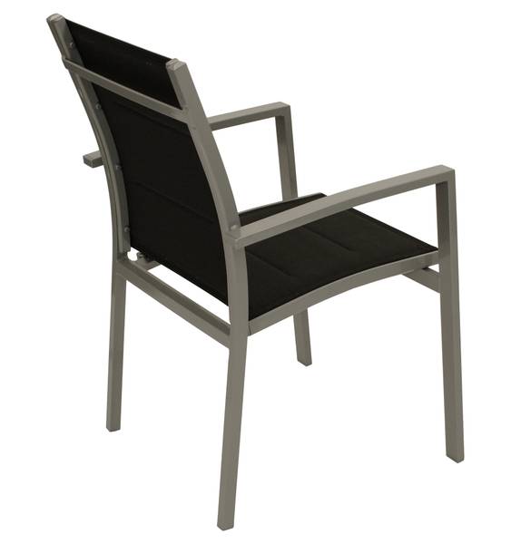 Balkongarnitur BAGO 5-teilig Schwarz - Grau - Aluminium - 70 x 74 x 120 cm