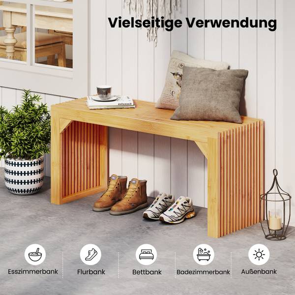 Sitzbank VH34672 Braun - Bambus - 33 x 43 x 90 cm
