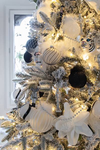 Weihnachtskugel Winter 84352 4er Set Schwarz - Glas - 8 x 8 x 8 cm
