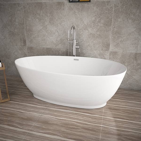 Vrijstaand bad DELIA wit - hars - 180 x 58 x 90 cm