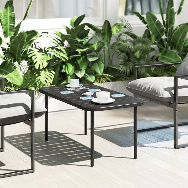Couchtisch 84K-051V00BK Schwarz - Stahl - 50 x 43 x 90 cm