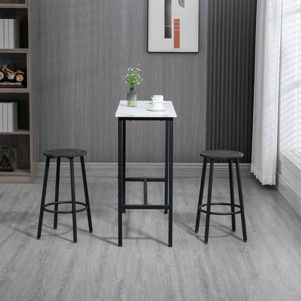 Bartisch 835-943V00WT 3er-Set Weiß - Holzwerkstoff - 40 x 90 x 100 cm