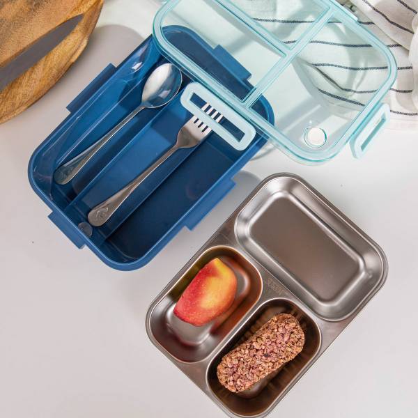 Lunchbox DELVOR Blau - Metall - 24 x 8 x 19 cm