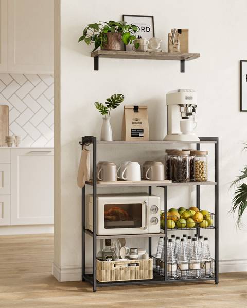Etagère de cuisine Vienne Noir - Bois manufacturé - 80 x 95 x 35 cm