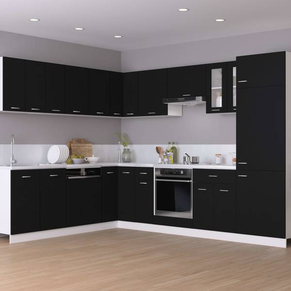 Hängeglasschrank 3016496-12 Schwarz - Weiß - 60 x 60 x 31 cm
