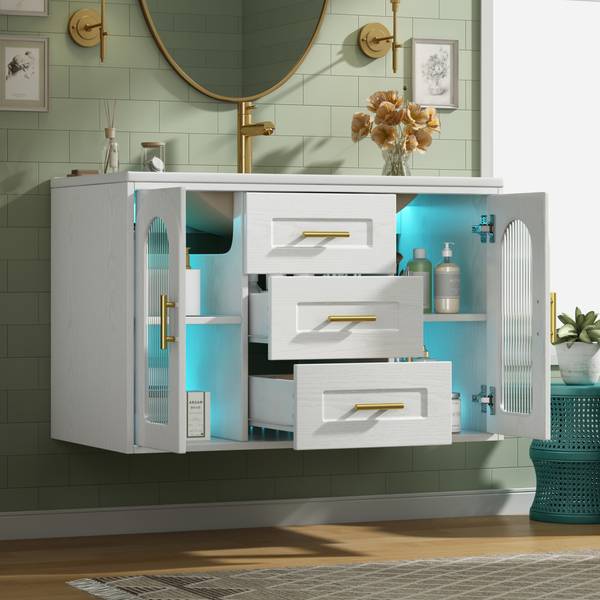 Badezimmerschrank GLOWMU  Ⅲ Weiß