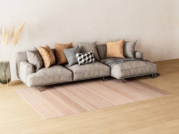 Kurzflorteppich Cosmo Braun - Rattan - 150 x 1 x 200 cm