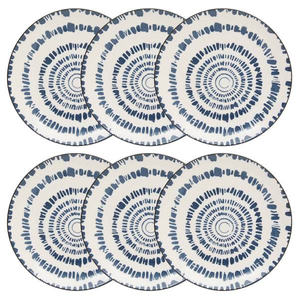 Teller UMAMI RAYON 6er-Set Blau - Kunststoff - 19 x 2 x 19 cm
