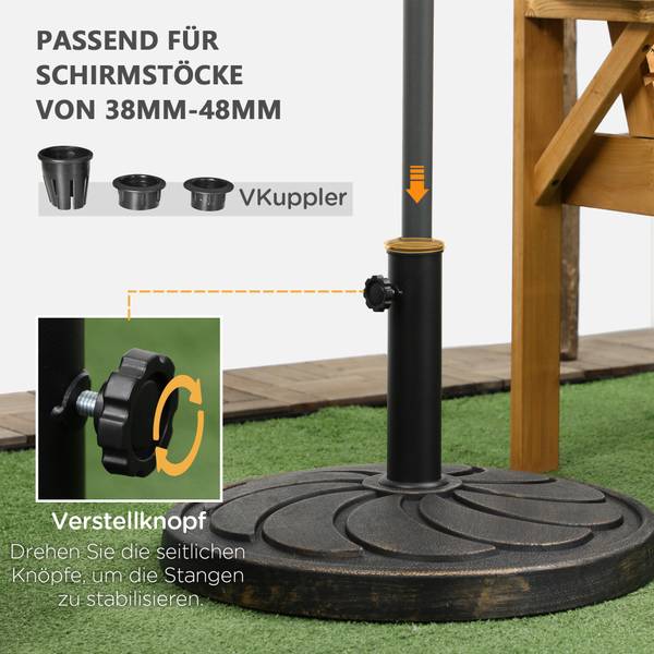 Sonnenschirmständer 84D-212V00DR Schwarz - Kunststoff - 54 x 33 x 54 cm