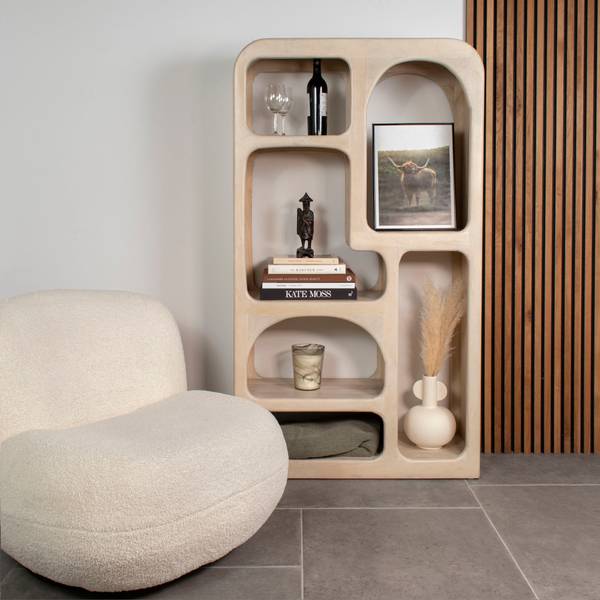 Regal Yuki Beige Beige - Massivholz - 90 x 161 x 34 cm