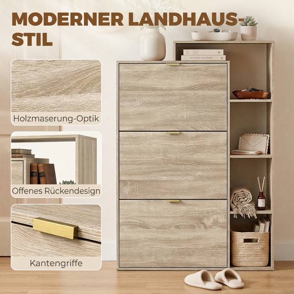 Schuhschrank 837-818V90AK Braun - Eisen - 25 x 124 x 80 cm