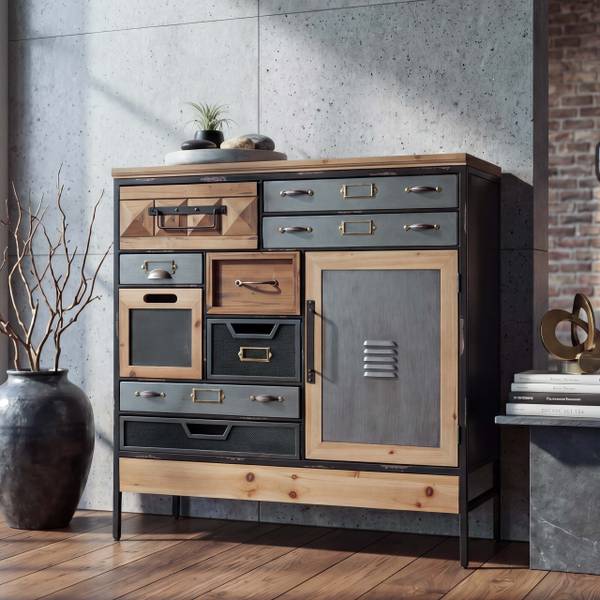 Apothekerskast Q77 den - ijzer - zink - 84 x 85 x 35 cm