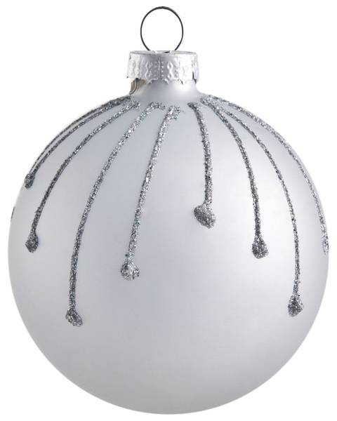 Weihnachtsbaumkugeln SNOWFALL 35-tlg Blau - Silber - Weiß - Glas - 8 x 16 x 8 cm