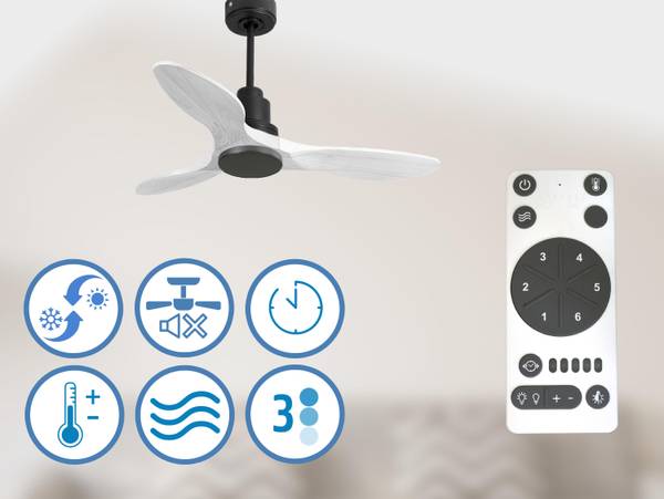 Deckenventilator Lima Schwarz - Metall - 106 x 32 x 106 cm