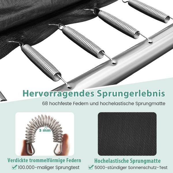 Trampolin FI32367SZ+DE Grün - Metall - 250 x 270 x 317 cm