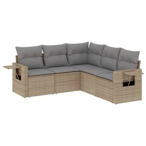 Garten Sofagarnitur 3035441-1 (5-teilig) Beige - Grau - Hellgrau