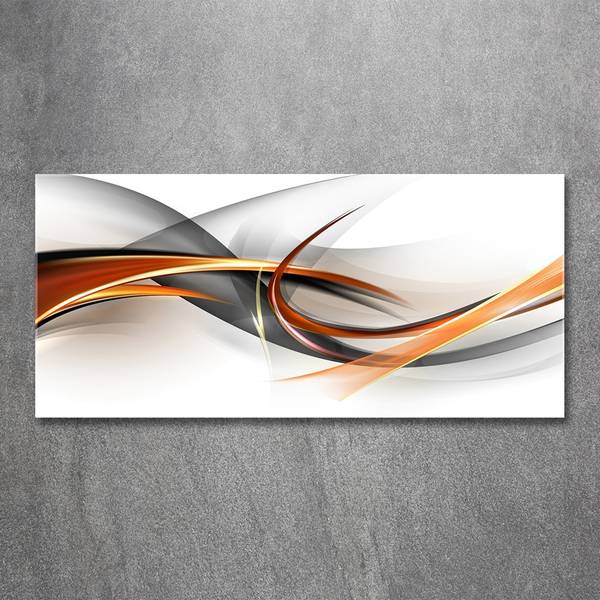 Glasbild Abstrakte Wellen Orange - Glas - 120 x 60 x 1 cm
