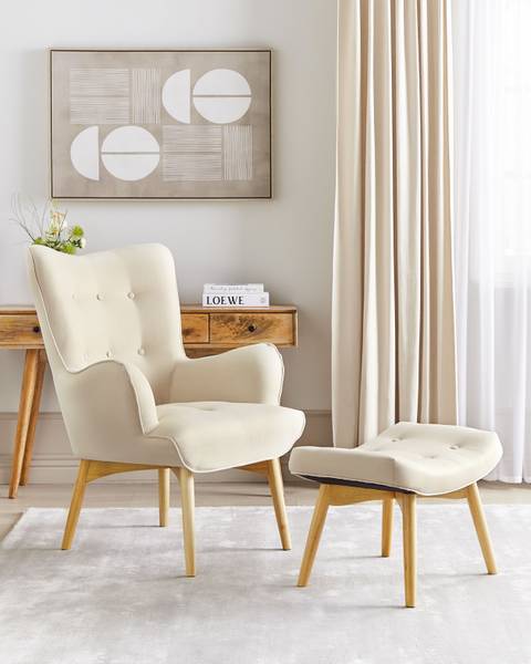 Sessel VEJLE 2-tlg Beige - Braun