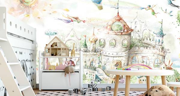 Vlies-Fotobehang VOOR Kinderen Kasteel 180 x 120 x 120 cm